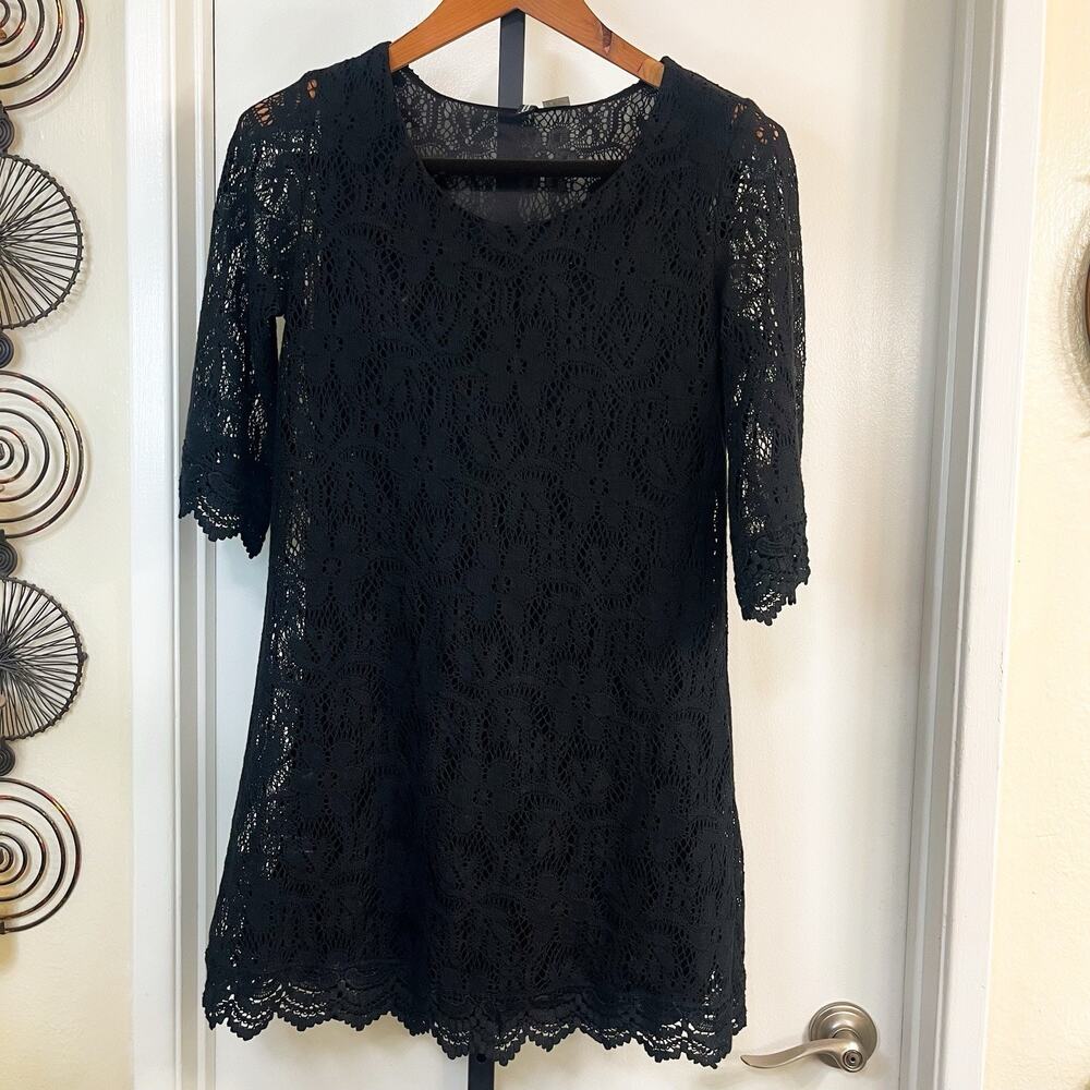Lace Mini Dress Whimsygoth Goth Y2K - Black, Size S